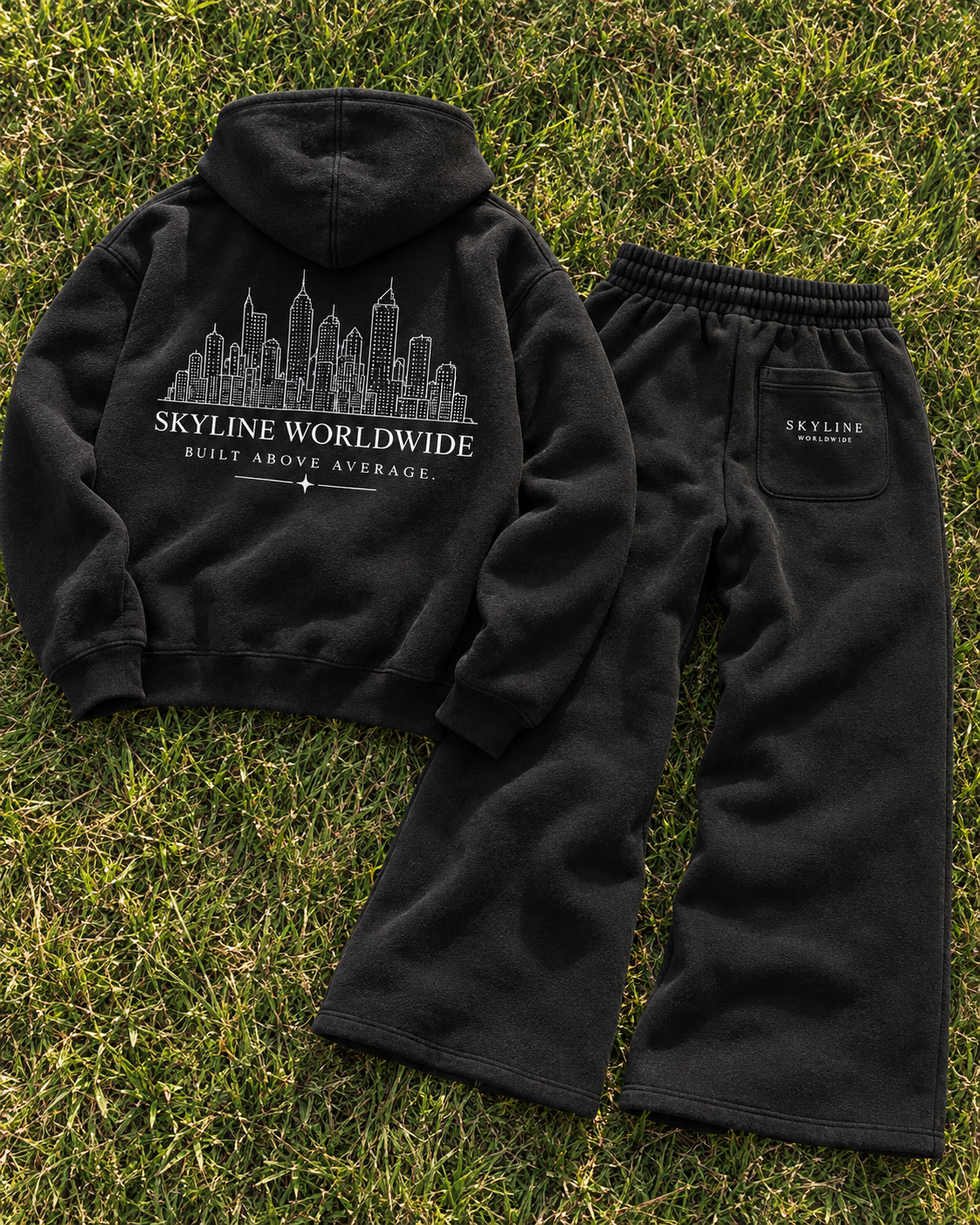 Heavy weight black hoodieset