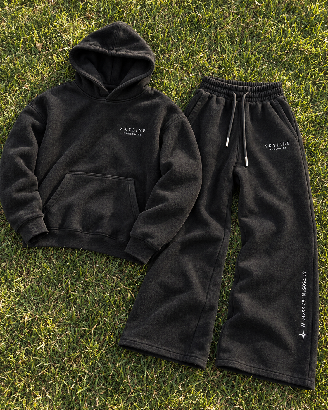 Heavy weight black hoodieset