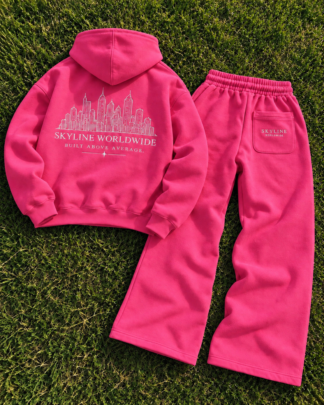 Back of Skyline Pink matching set